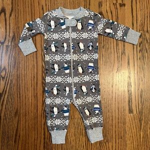 Hanna Andersson penguin zip sleeper, 6-9M
